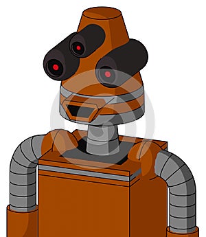 Redish-Orange Mech With Cone Head And Happy Mouth And Three-Eyed