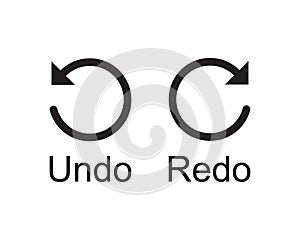 Redo and undo button. Web and application arrowhead controller symbol set. Refresh pointer indicator sign.