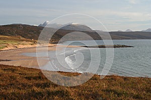 Redpoint Beach and the Torridon mountains, North West Highlands of Scotland , North West Highlands of Scotland