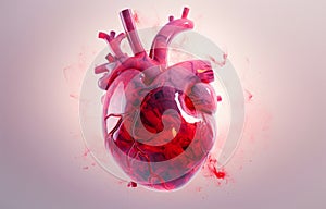 A redrawn realistic human heart, Generative AI