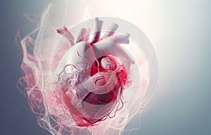 A redrawn realistic human heart, Generative AI