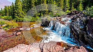 Redrock Falls in Glacier National Park