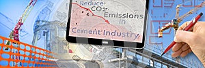 Reduce CO2 production in cement Industry and emissions in atmosphere - low-carbon cement production concept with a descending