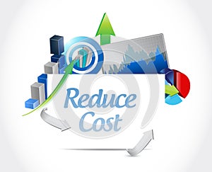 Reduce cost business concept illustration