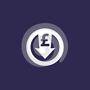 Reduce costs icon with pound