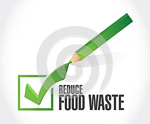 reduce food waste check mark sign concept