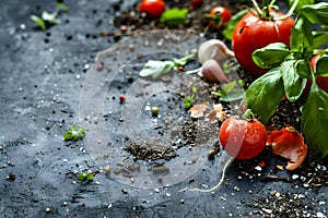 Reduce food waste by composting uneaten rotten vegetables instead of throwing them away. Concept