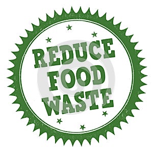 Reduce food waste grunge rubber stamp