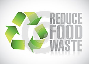 Reduce food waste sign illustration