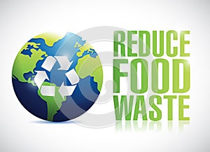 Reduce food waste sign illustration design