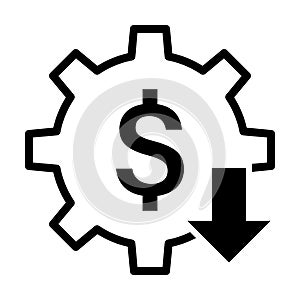 Reduce maintenance cost icon vector for graphic design, logo, website, social media, mobile app, ui illustration