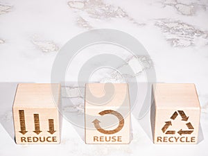 Reduce, Reuse, and Recycle as resources concept