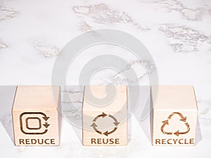 Reduce, Reuse, and Recycle as resources consumption concept