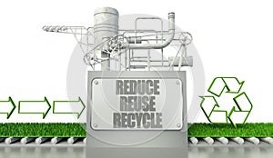 Reduce reuse recycle concept with eco symbol
