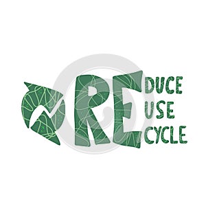 Reduce Reuse Recycle concept. Vector design.