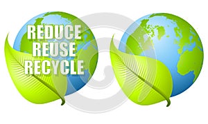 Reduce Reuse Recycle Leaf Earth