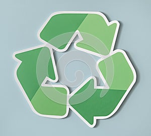 Reduce reuse recycle symbol icon isolated on light blue background