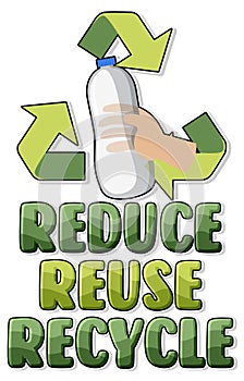 Reduce reuse recycle text logo banner