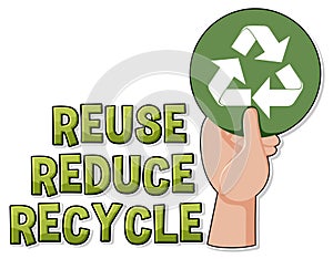 Reduce reuse recycle text logo banner