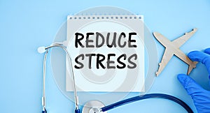 Reduce stress text on notepad with stetoscope