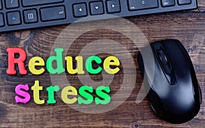 Reduce stress words on table