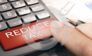 Reduce tax. Lowering taxable income photo