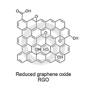 Reduced graphene oxide, RGO, nanomaterial, chemical structure photo