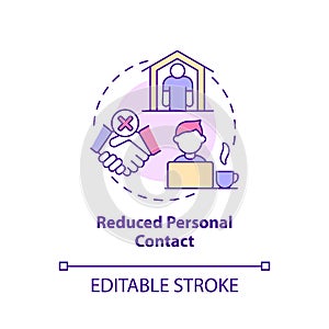 Reduced personal contact concept icon