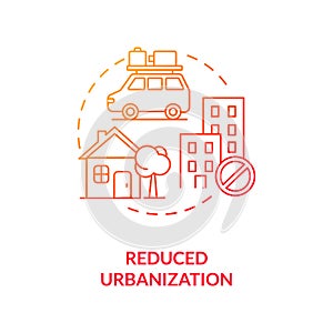 Reduced urbanization concept icon