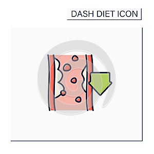 Reducing cholesterol color icon