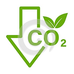 Reducing CO2 emissions icon vector stop climate change sign for graphic design, logo, website, social media, mobile app, ui