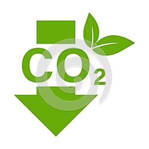 Reducing CO2 emissions icon vector stop climate change sign for graphic design, logo, website, social media, mobile app, ui