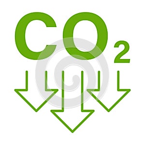 Reducing CO2 emissions icon vector stop climate change sign for graphic design, logo, website, social media, mobile app, ui