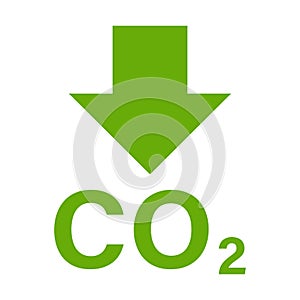 reducing CO2 emissions icon vector stop climate change sign for graphic design, logo, website, social media, mobile app, ui