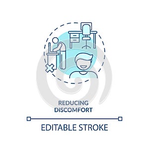 Reducing discomfort concept icon