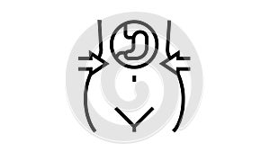 reducing stomach for weight loss line icon animation