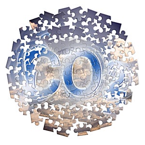 Reduction of CO2 presence in the atmosphere - jigsaw puzzle concept image