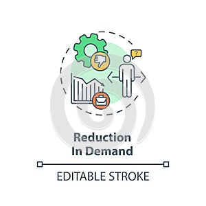 Reduction in demand concept icon