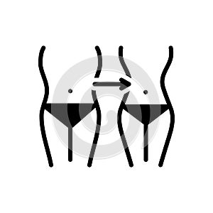 Black solid icon for reduction, lack and decrease