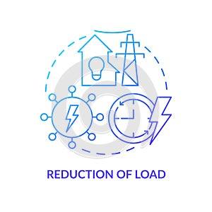 Reduction of load blue gradient concept icon