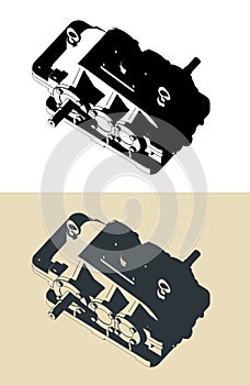 Reduction spur gear box
