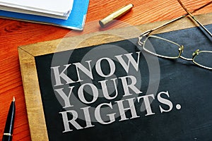 Redundancy concept. Know your rights sign photo