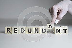 Redundancy - cube with letters and words from the computer, software, internet categorie, wooden cubes