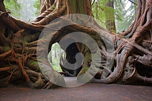 redwood tree roots intertwining