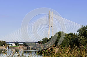 Redzinski Bridge in Wroclaw, close view