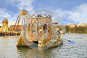 Reed Boat In Puno, Peru