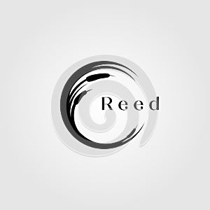Reed river grass letter c initial logo vector illustration design