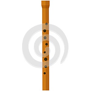 Reedpipe flute music instrument vector isolated on white