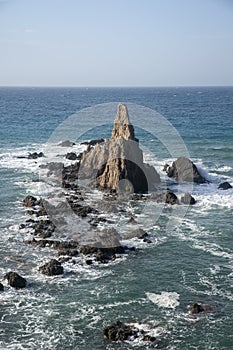 Reef of the sirens in the a Cabo de Gata Natural Park, Almeria