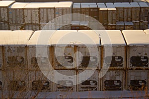 Reefer containers. Sea port.